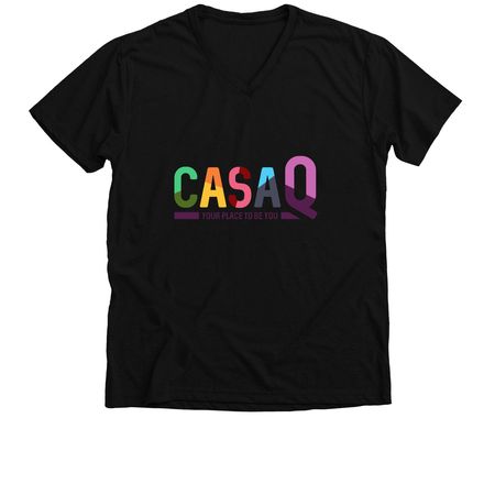 Casa Q T's, a Solid Black Blend Premium V-Neck Tee