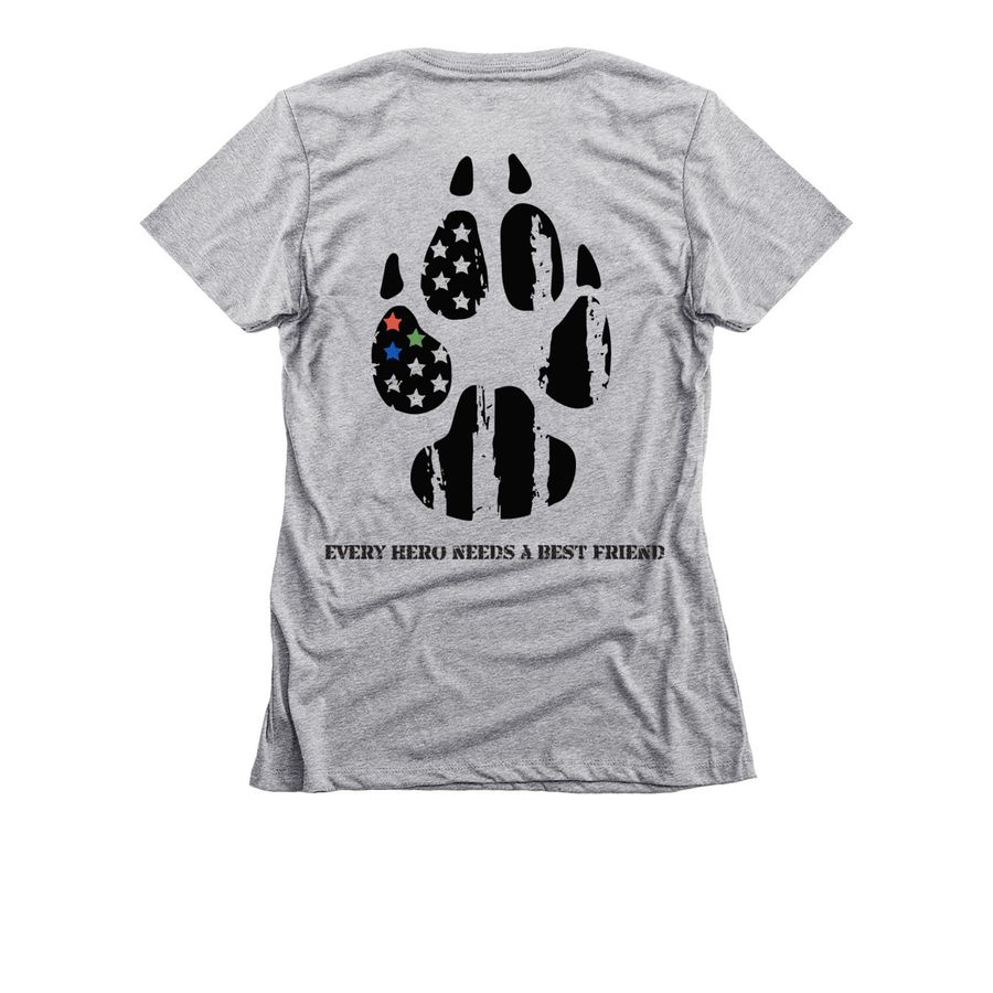 Pets for Vets., a Dark Heather Grey Women's Slim Fit Tee (back-view)