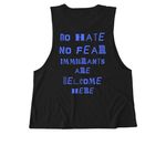 ICE OUT, a Deep Black Allmade Eco Triblend Women?s Muscle Tank (back-view)