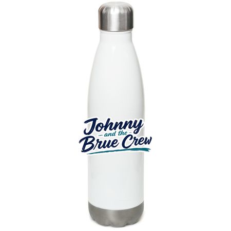 Water Bottle, a White Stainless Steel Water Bottle