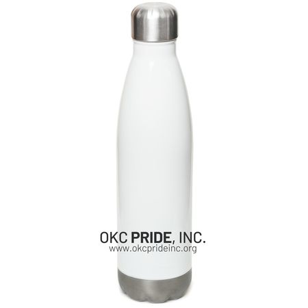 OKC Pride Stainless Water Bottle, a White Stainless Steel Water Bottle