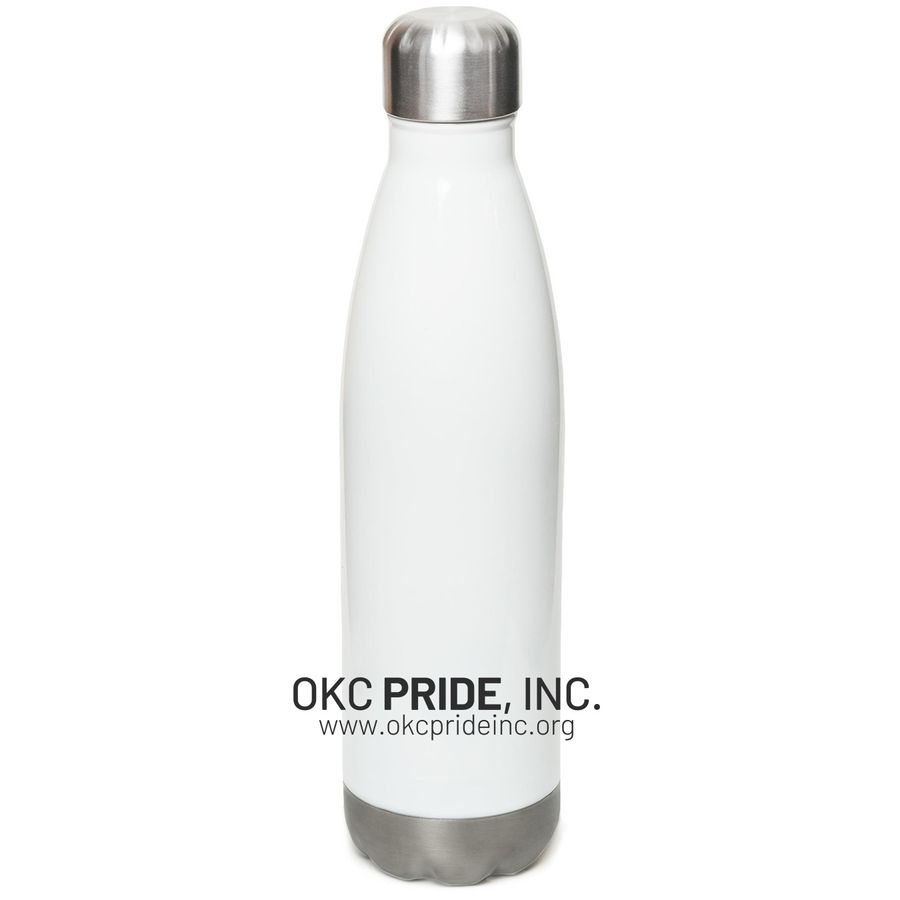 OKC Pride Stainless Water Bottle, a White Stainless Steel Water Bottle