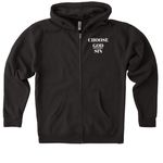 Choose God over sin Month, a Black Heavyweight Zip Up Hoodie (back-view)