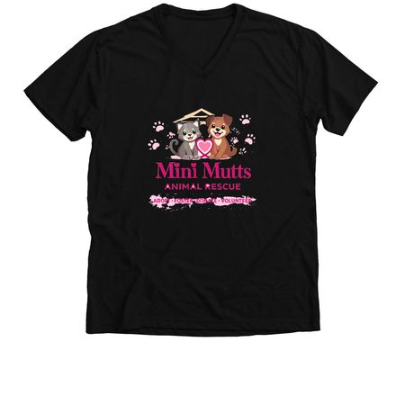 MINI MUTTS FUNDRAISER!, a Solid Black Blend Premium V-Neck Tee