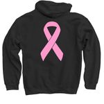 Breast Cancer Awareness, a Black Pullover Hoodie (back-view)