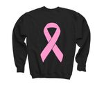 Breast Cancer Awareness, a Black Youth Crewneck Sweatshirt (back-view)