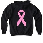 Breast Cancer Awareness, a Black Softstyle Youth Pullover Hoodie (back-view)