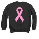 Breast Cancer Awareness, a Black Crewneck Sweatshirt (back-view)