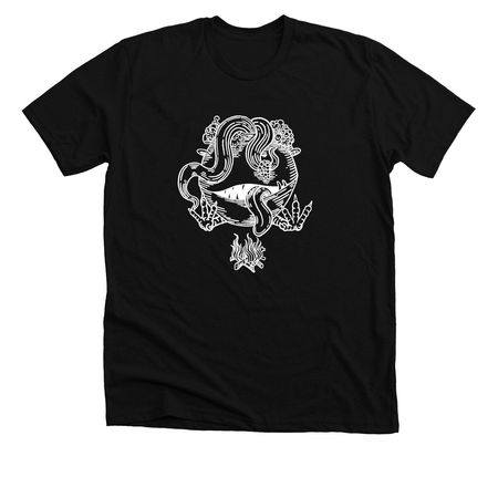Bagagwa (White Outline), a Solid Black Blend Premium Unisex Tee