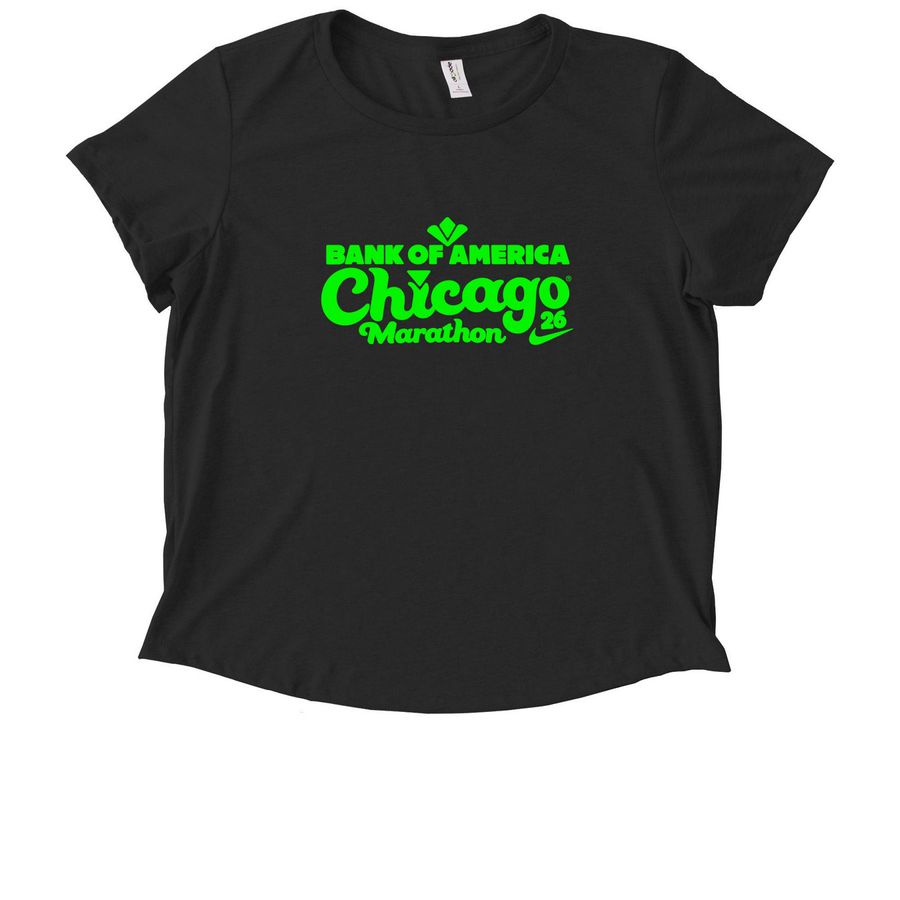 Chicago Marathon Merch, a Deep Black Allmade Eco Triblend Women?s Scoop Neck Tee