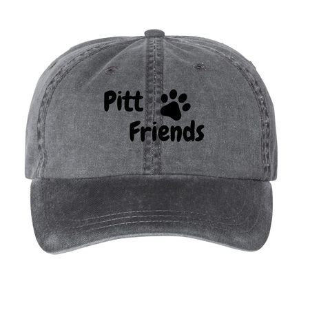 Pitt Friends, a Black Printed Pigment Dye Baseball Cap