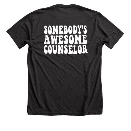 Team Awesome, a Dark Grey Heather Premium Unisex Tee (back-view)