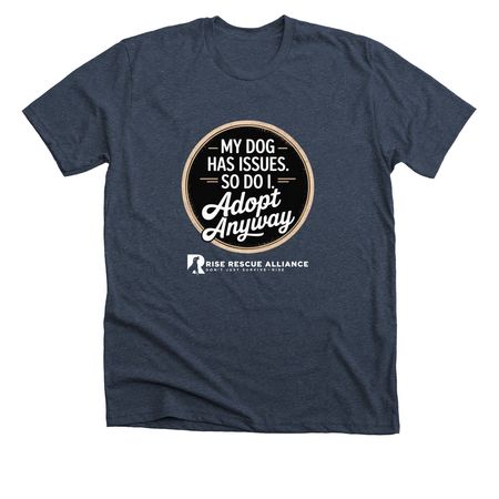 Adopt Anyway, a Heather Midnight Navy Premium Unisex Tee