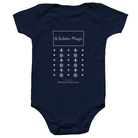 A Subtler Magic Onesie, a Navy Infant Onesie