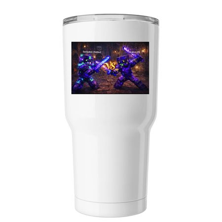 Broken & I?s duel, a White Insulated Tumbler
