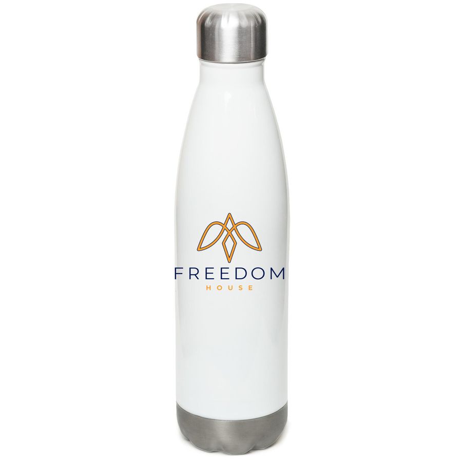 Hydrate with Freedom, a White Stainless Steel Water Bottle
