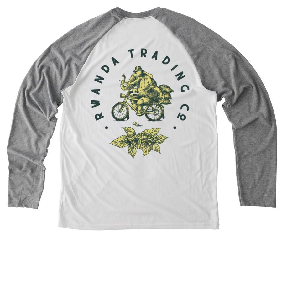 RTC Merch for Mwito, a Aluminum Grey/ Bright White Allmade Eco Triblend Colorblock Raglan Long Sleeve Tee