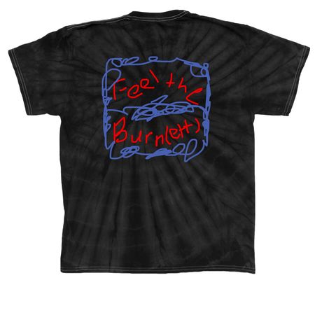 Feel the Burn(ett), a Black Classic Tie Dye Tee (back-view)