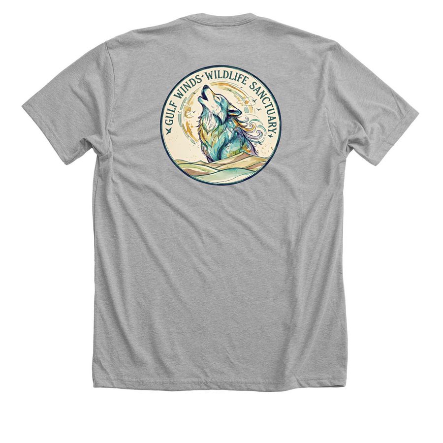 Wolfdogs Fundraiser 2, a Athletic Heather Premium Unisex Tee (back-view)