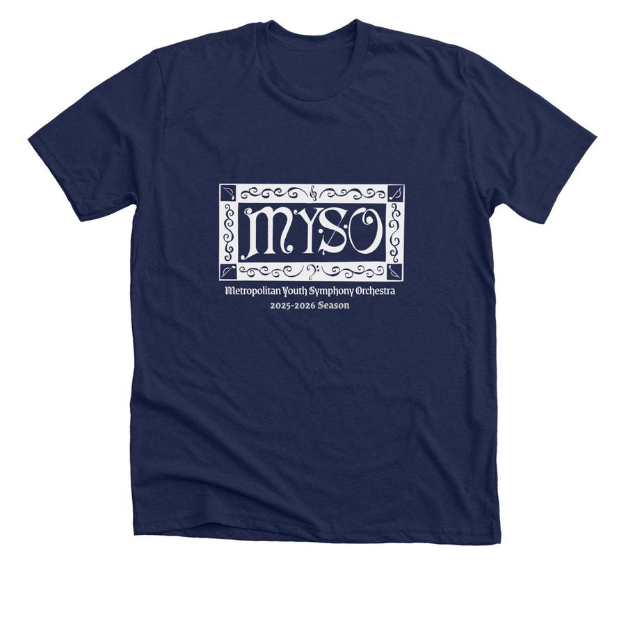 MYSO 2025-2026 Season Apparel, a Solid Navy Blend Premium Unisex Tee