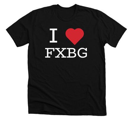 I Heart FXBG, a Solid Black Blend Premium Unisex Tee