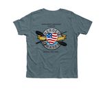 2026 Youth Chapter T's, a Heather Slate Premium Youth Tee (back-view)