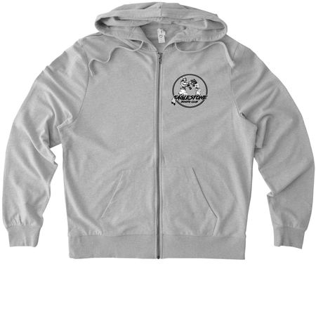 ESBC front and back logo&nbsp;, a Granite Grey Heather Allmade Organic French Terry Zip Up Hoodie