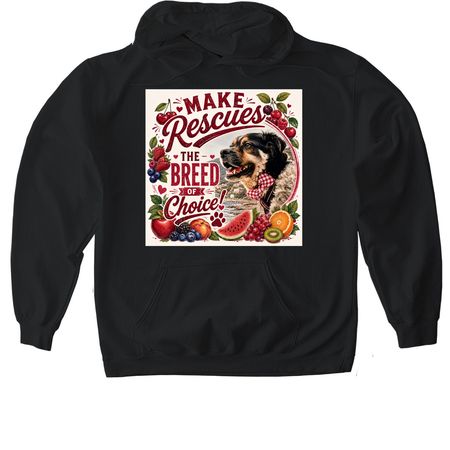 Make Rescues The Breed Of Choice With Fruity&nbsp;, a Black Gildan Softstyle Pullover Hoodie