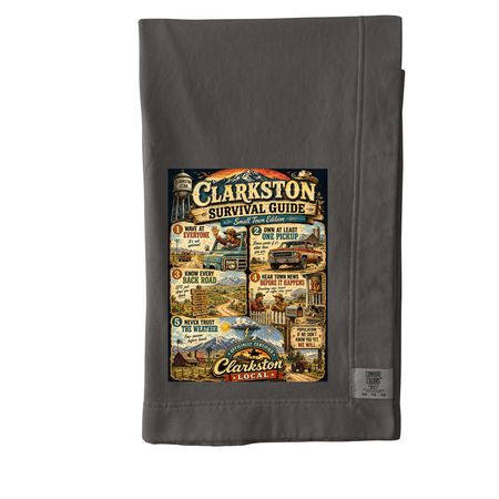 Clarkston survival Guide blanket, a Pepper Comfort Colors Blanket