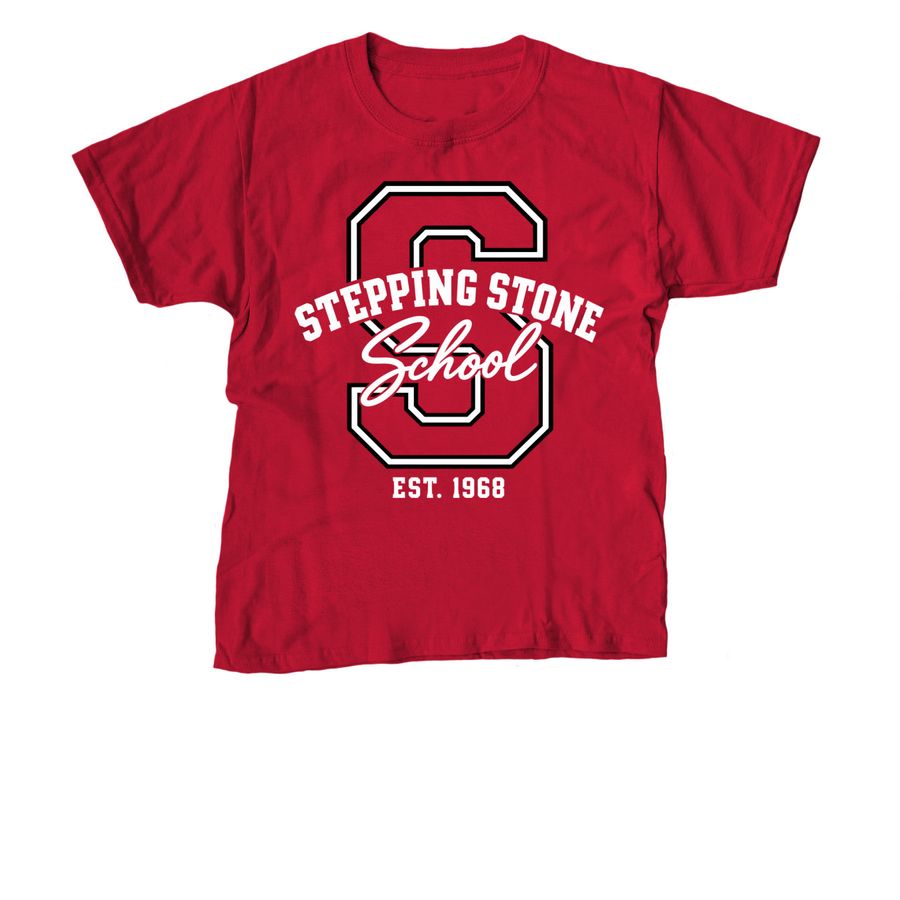 Stepping Stone School Spirit Shirts, a Red Youth Unisex Tee