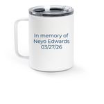 Neyo's Travel Mug&nbsp;, a White Stainless Steel Travel Mug (back-view)