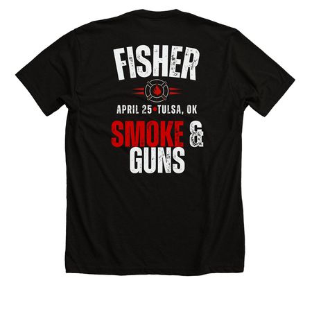 Team Fisher - Fighting with Fire, a Solid Black Blend Premium Unisex Tee (back-view)
