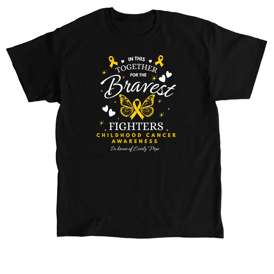 Childhood Cancer Awareness- In this together!, a Black Classic Unisex Tee
