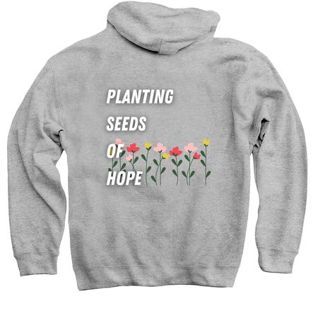 Planting Seeds, Floral, a Sport Grey Pullover Hoodie (back-view)