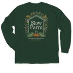 Slow, Wholehearted. (back graphic), a Forest Green Classic Long Sleeve Tee (back-view)