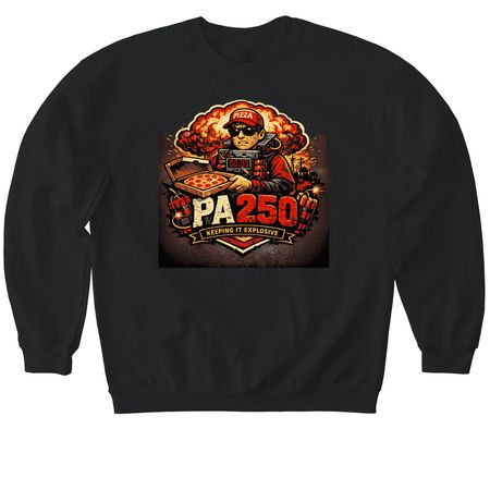 PA 250: Erie Has a Slice of History, a Black Softstyle Crewneck Sweatshirt