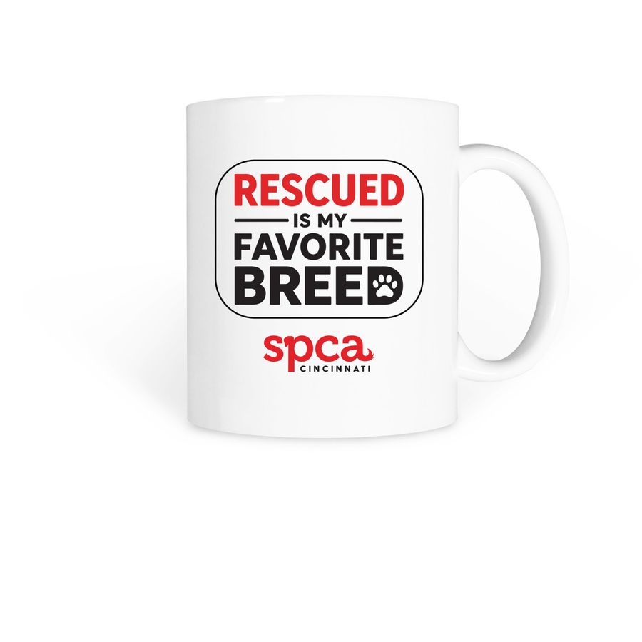 Rescue Is My Favorite Breed Mug, a White Coffee Mug