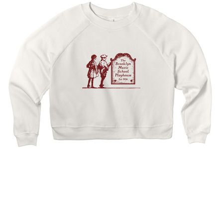 Playhouse Centennial Natural White / Red, a Vintage White Women's Premium Cropped Raglan Sweatshirt