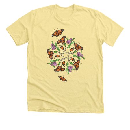 Monarch Mandala (no logo), a Heather Yellow Gold Premium Unisex Tee