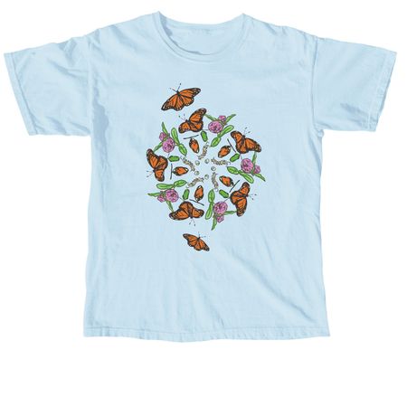 Monarch Mandala (no logo), a Chambray Comfort Colors Unisex Tee