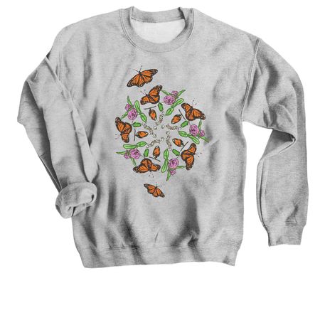 Monarch Mandala (no logo), a Sport Grey Crewneck Sweatshirt