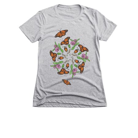 Monarch Mandala (no logo), a Dark Heather Grey Women's Slim Fit Tee