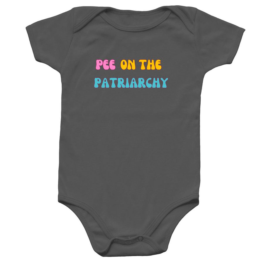 Pee On The Patriarchy, a Charcoal Infant Onesie