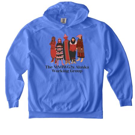 MMIWG2S Alaska, a Flo Blue Comfort Colors Pullover Hoodie