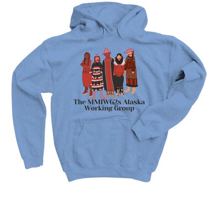 MMIWG2S Alaska, a Carolina Blue Youth Pullover Hoodie