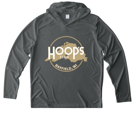 UV Performance Long Sleeve Hoodie, a Dark Smoke Grey UV Performance Long Sleeve Hoodie