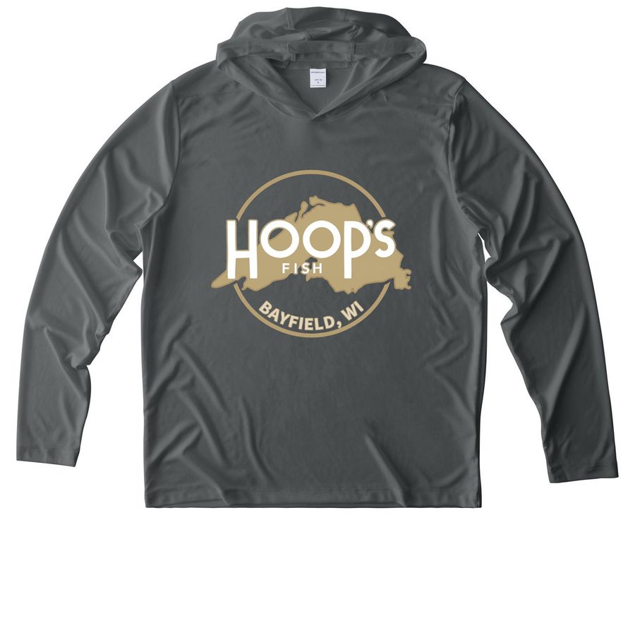 UV Performance Long Sleeve Hoodie, a Dark Smoke Grey UV Performance Long Sleeve Hoodie