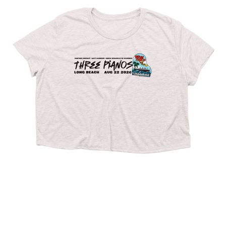 AM Three Pianos Long Beach, a Heather Dust Women?s Flowy Cropped Tee