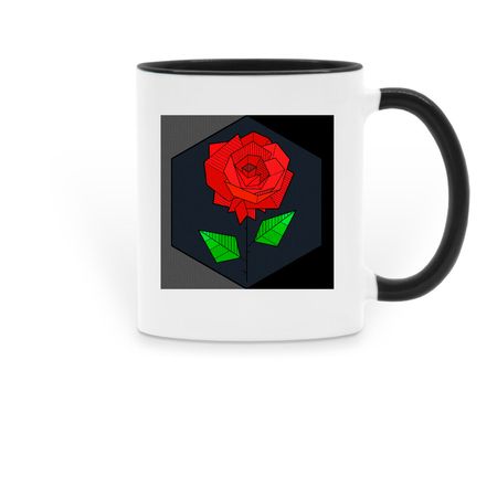 Flow of the Rose, a Black Two-Tone Ceramic Mug