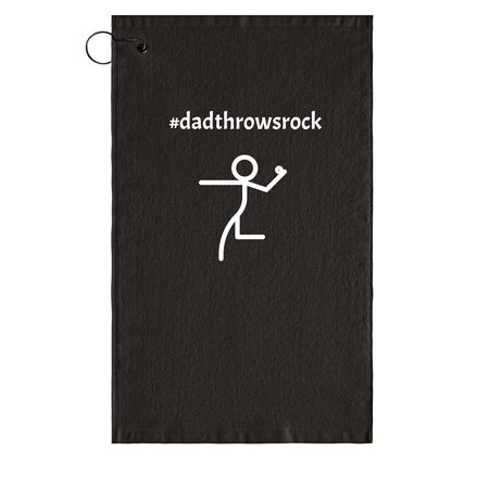Dadthrowsrock Golf Towel&nbsp;, a Black Golf Towel